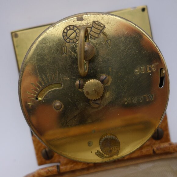 Vintage Birks 7 Jewels Germany Genuine Leather Travel Alarm Clock Still Ticking - Picture 15 of 15